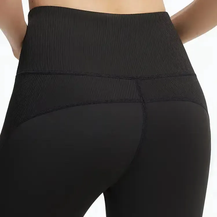 Solid High-Waisted scrunched butt leggings Yoga Gym Pants Customizable Logo Fitness Leggings with Pockets