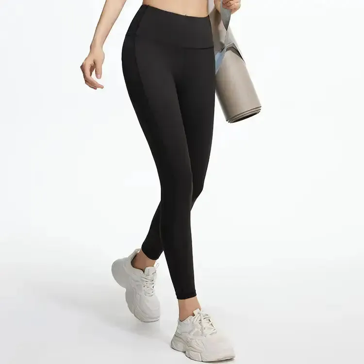 Solid High-Waisted scrunched butt leggings Yoga Gym Pants Customizable Logo Fitness Leggings with Pockets