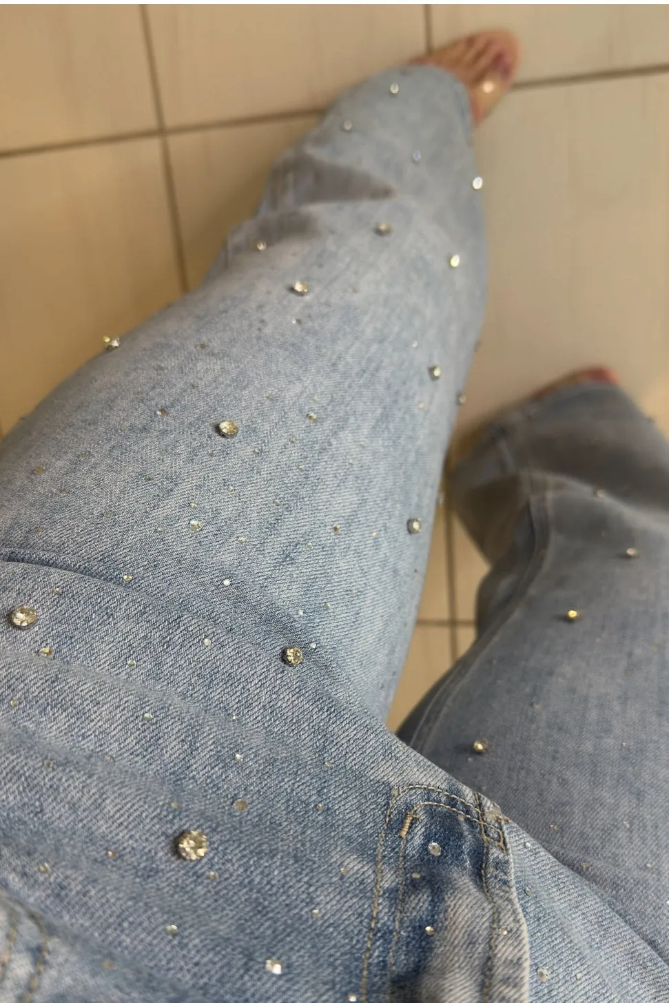 Sparkles in Denim Pants