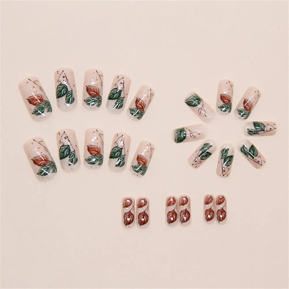 Square Glitter Atmospheric Feel Leaves