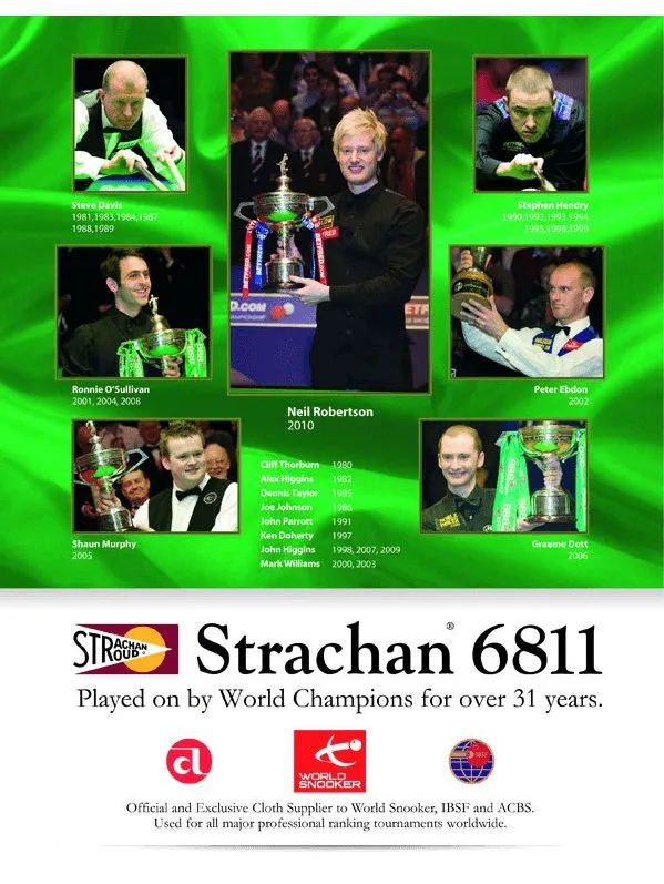 Strachan "6811 Tournament 32 oz" Snooker Cloth (12ft x 6ft)