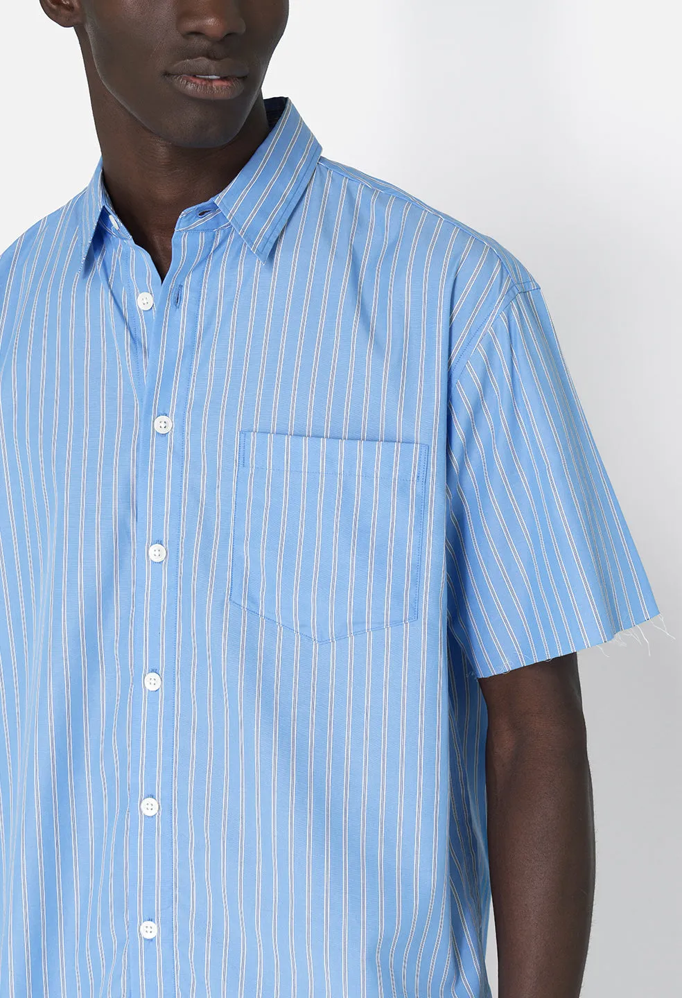 Stripe Poplin SS Hemi / Blue x Black