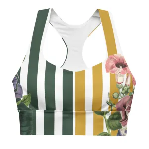 Striped Floral sports bra