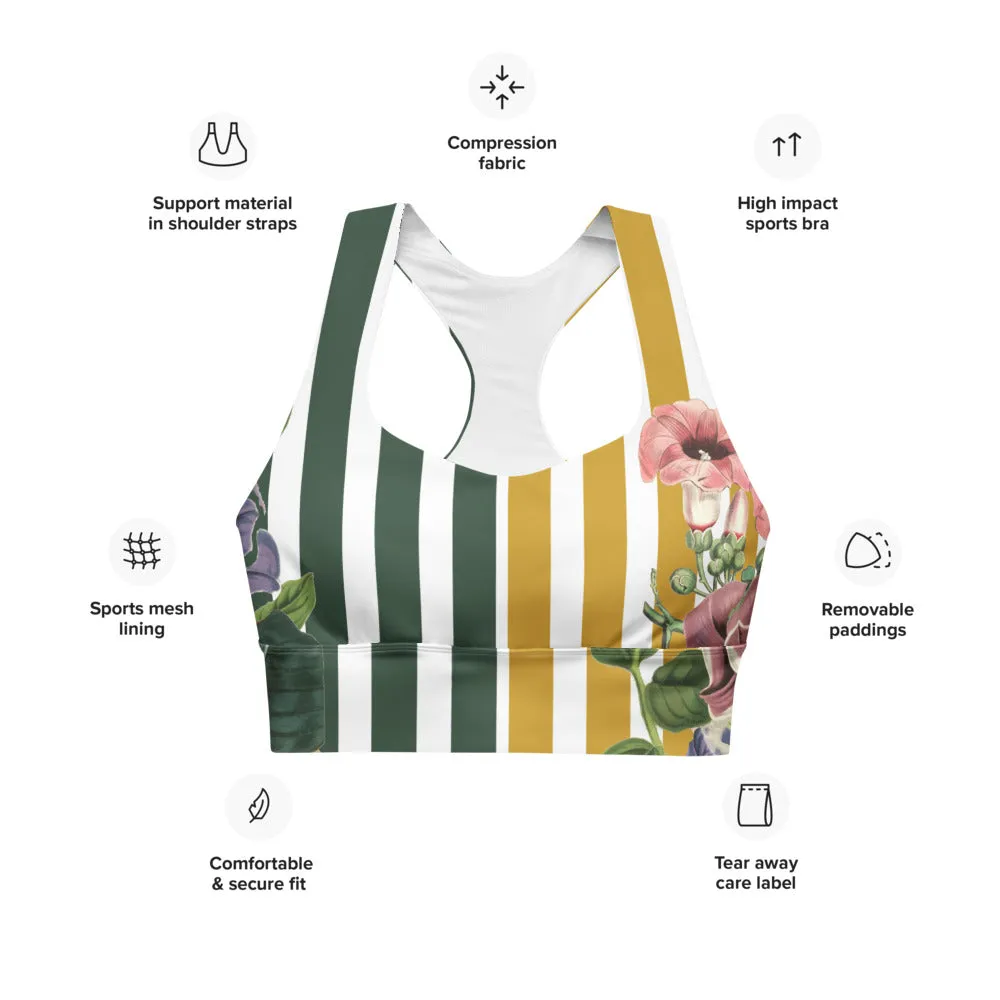 Striped Floral sports bra