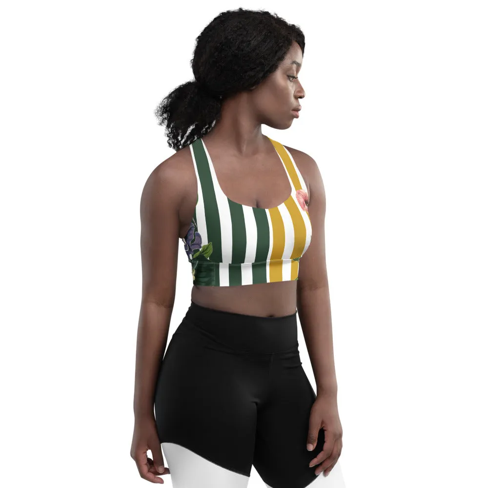 Striped Floral sports bra