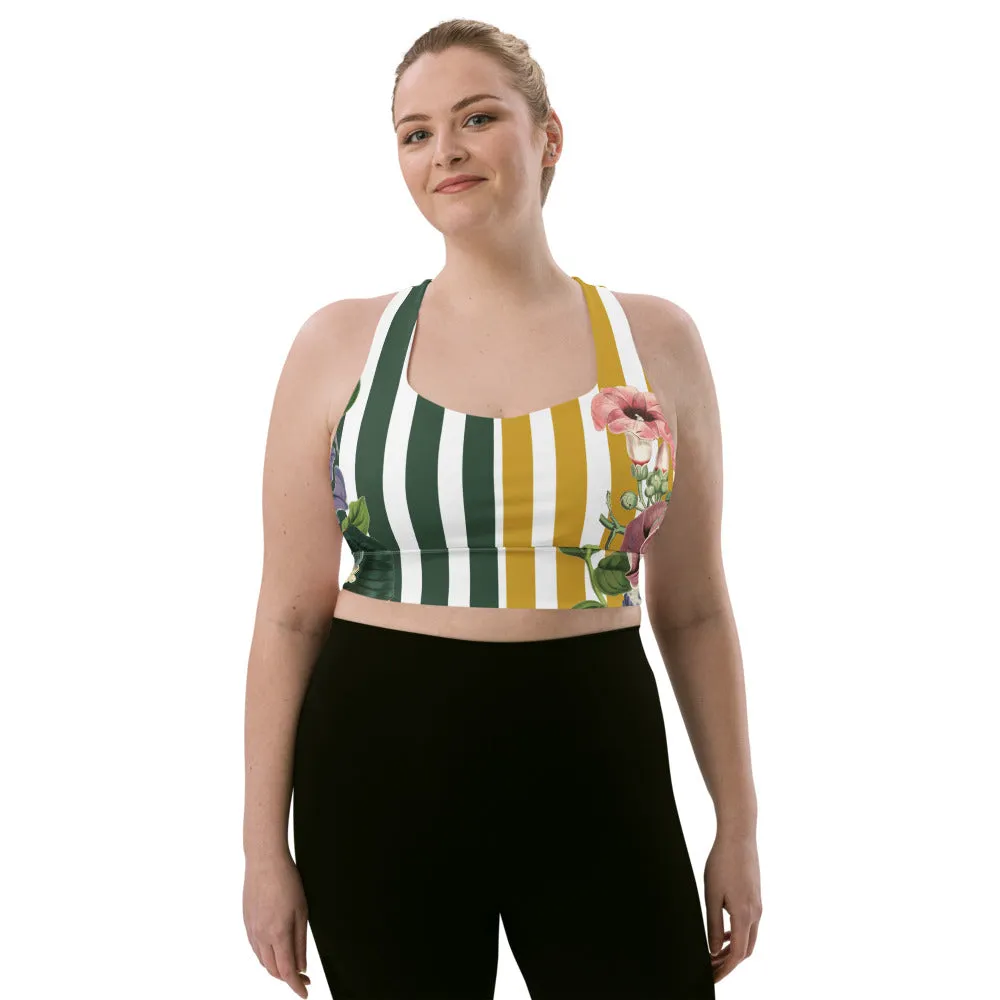 Striped Floral sports bra