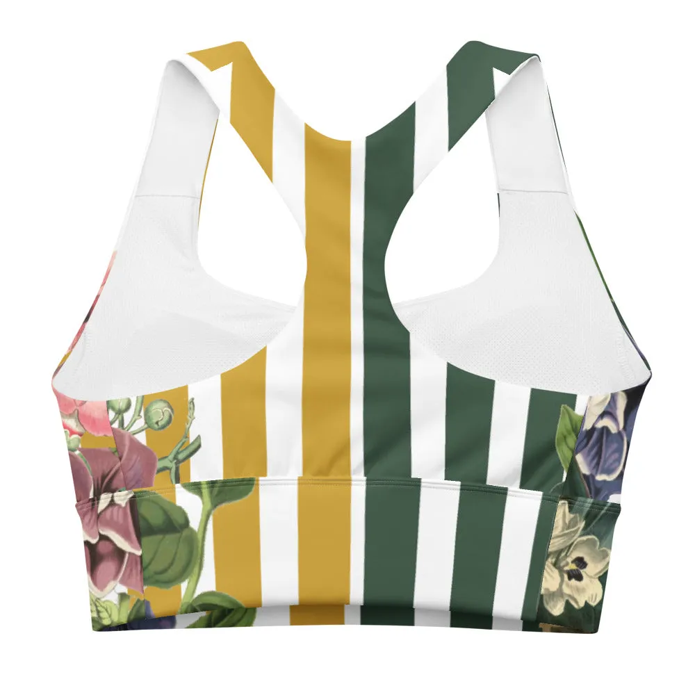 Striped Floral sports bra