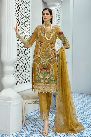 Stunning Organza Dress In Trendy Mustard Olive Color # CA112