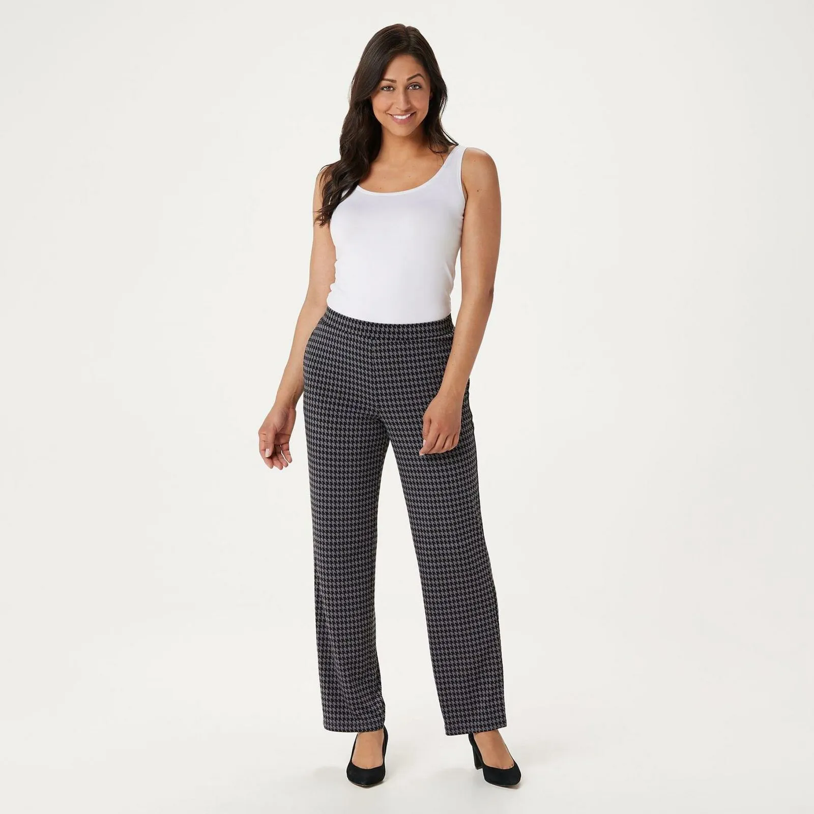 Susan Graver Women's Patterned Liquid Knit Pull On Pants