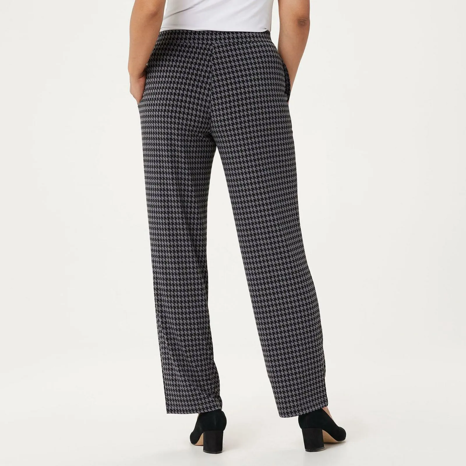 Susan Graver Women's Patterned Liquid Knit Pull On Pants