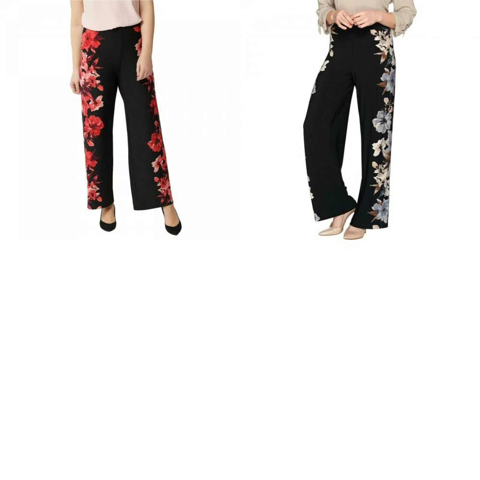 Susan Graver Women's Printed Liquid Knit Pull-On Palazzo Pants