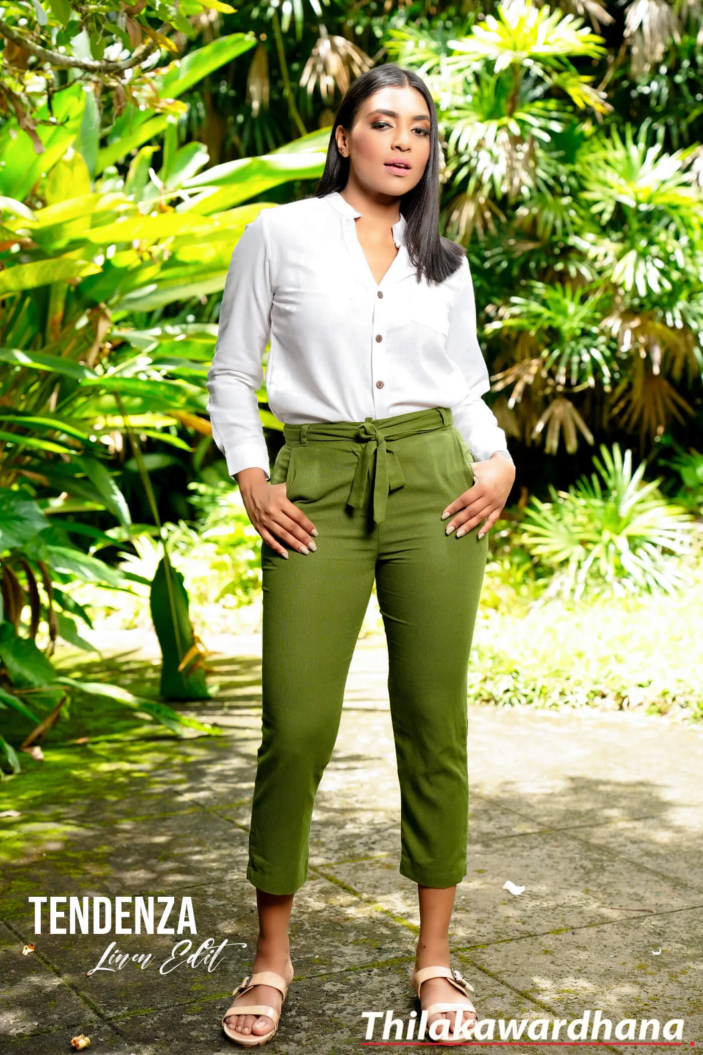 Tendenza Waist Belted Linen Pant