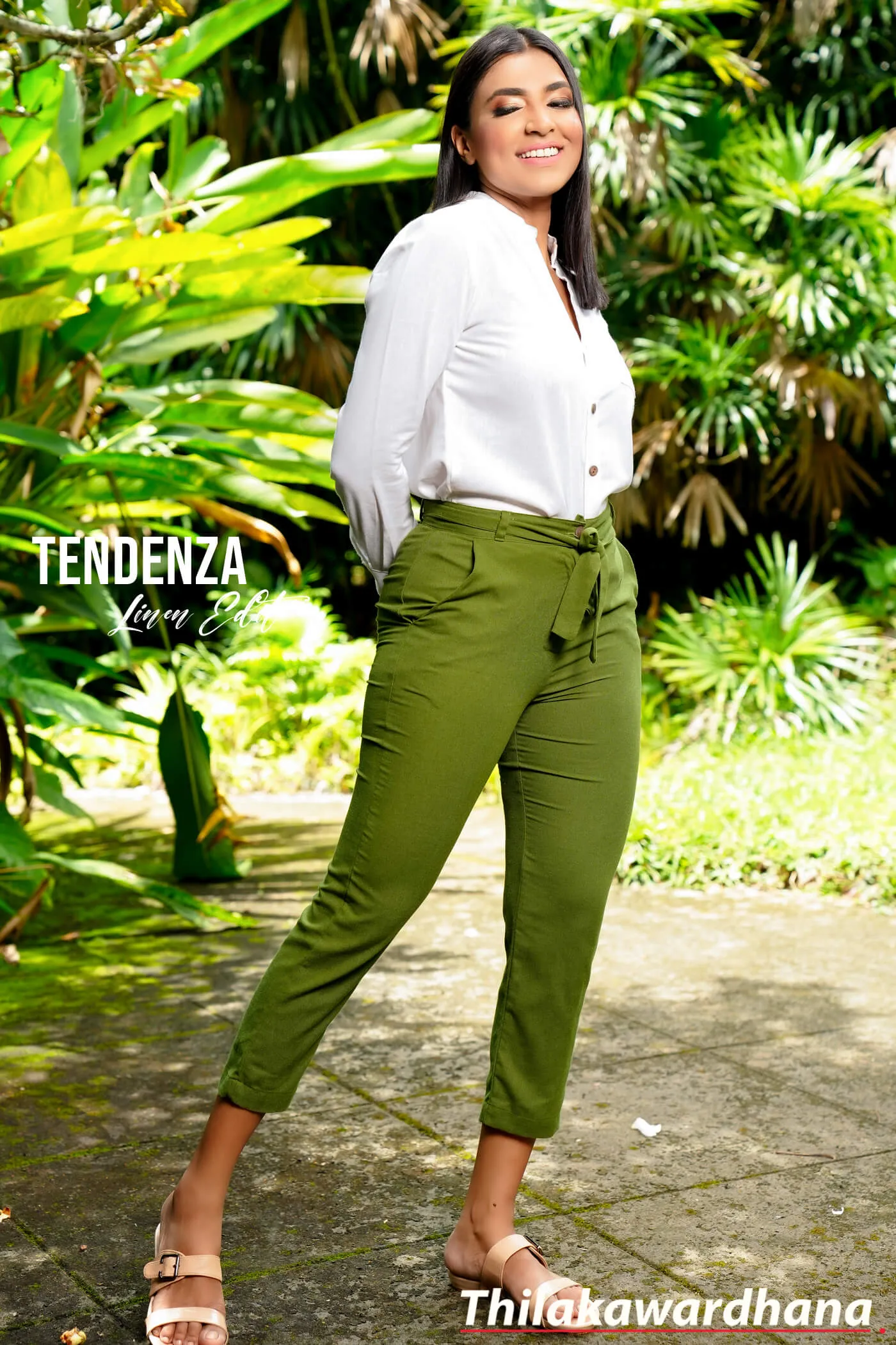 Tendenza Waist Belted Linen Pant
