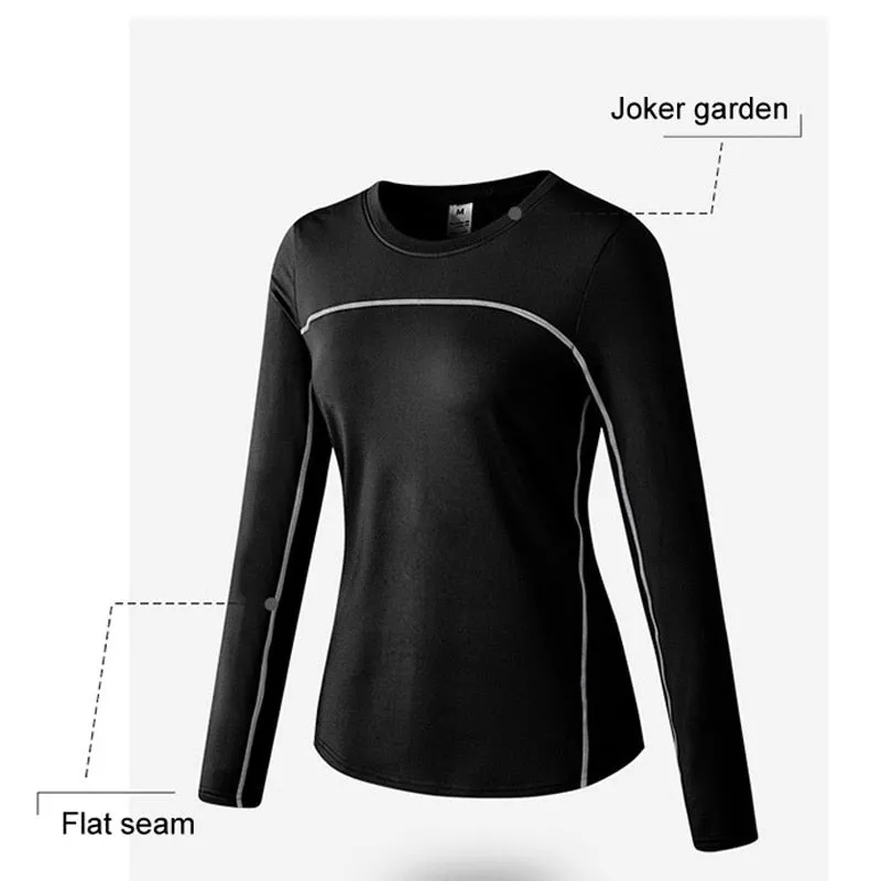 Thermal Sports Suits Women Workout Yoga Set Fitness Clothing High Waist Running Pants Gym Leggings Long Sleeve Crop Top Shirts