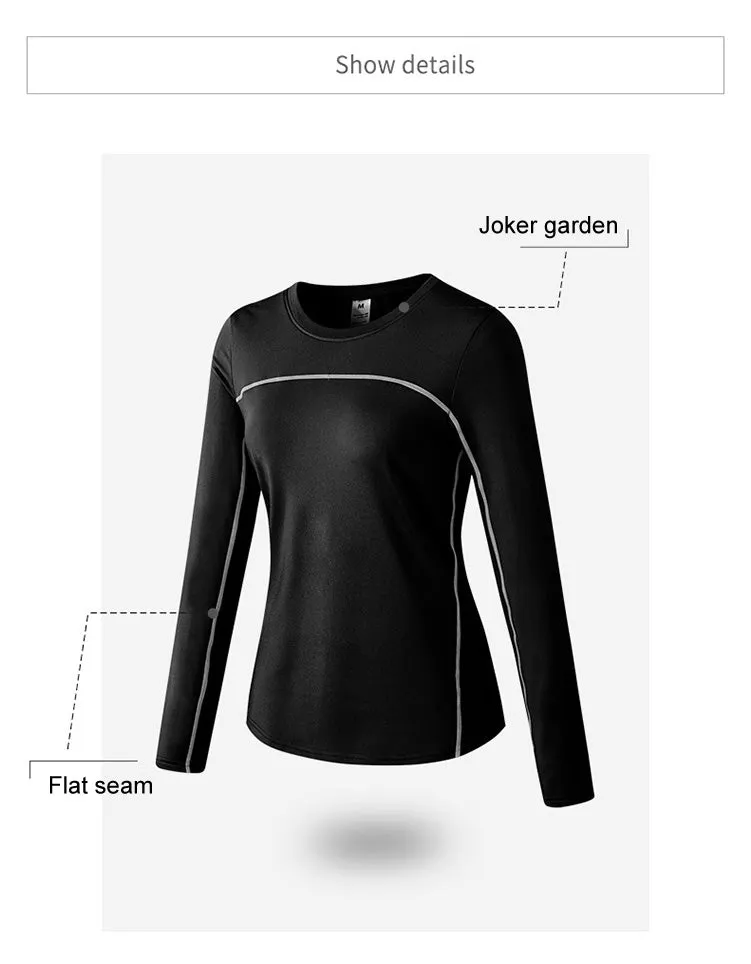 Thermal Sports Suits Women Workout Yoga Set Fitness Clothing High Waist Running Pants Gym Leggings Long Sleeve Crop Top Shirts