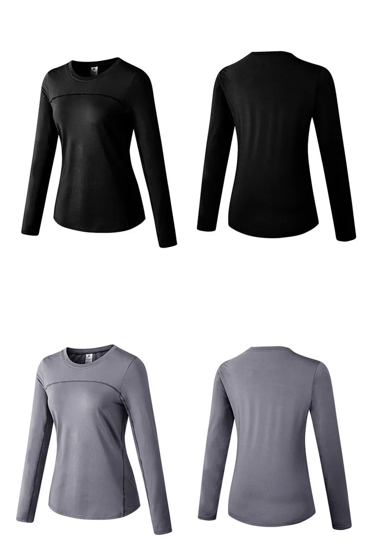 Thermal Sports Suits Women Workout Yoga Set Fitness Clothing High Waist Running Pants Gym Leggings Long Sleeve Crop Top Shirts