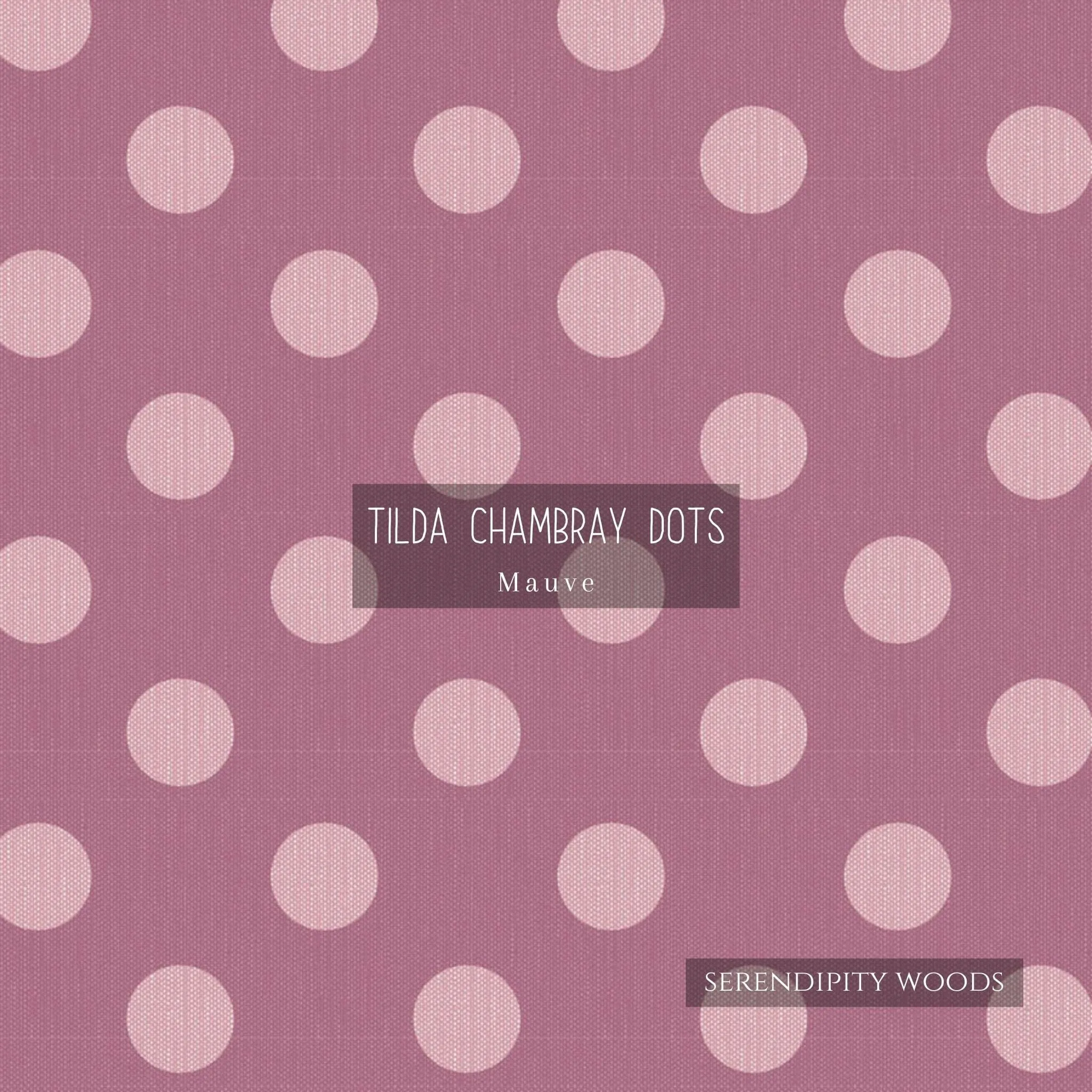 Tilda Chambray Dots Mauve Fabric 160055