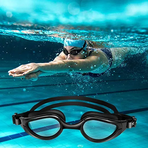 TOPLUS Swimming Goggles, No Leaking Anti Fog UV Protection Triathlon Swim Goggles with Soft Silicone Nose Bridge for Men/Women/Youth/Junior/Kids, Coming with Nose Clip Earplugs and Protection Case