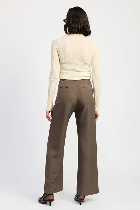 Trouser Pants With Adjustable Waist Band Buckle