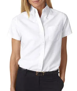 UltraClub Ladies' Classic Wrinkle-Free Short-Sleeve Oxford