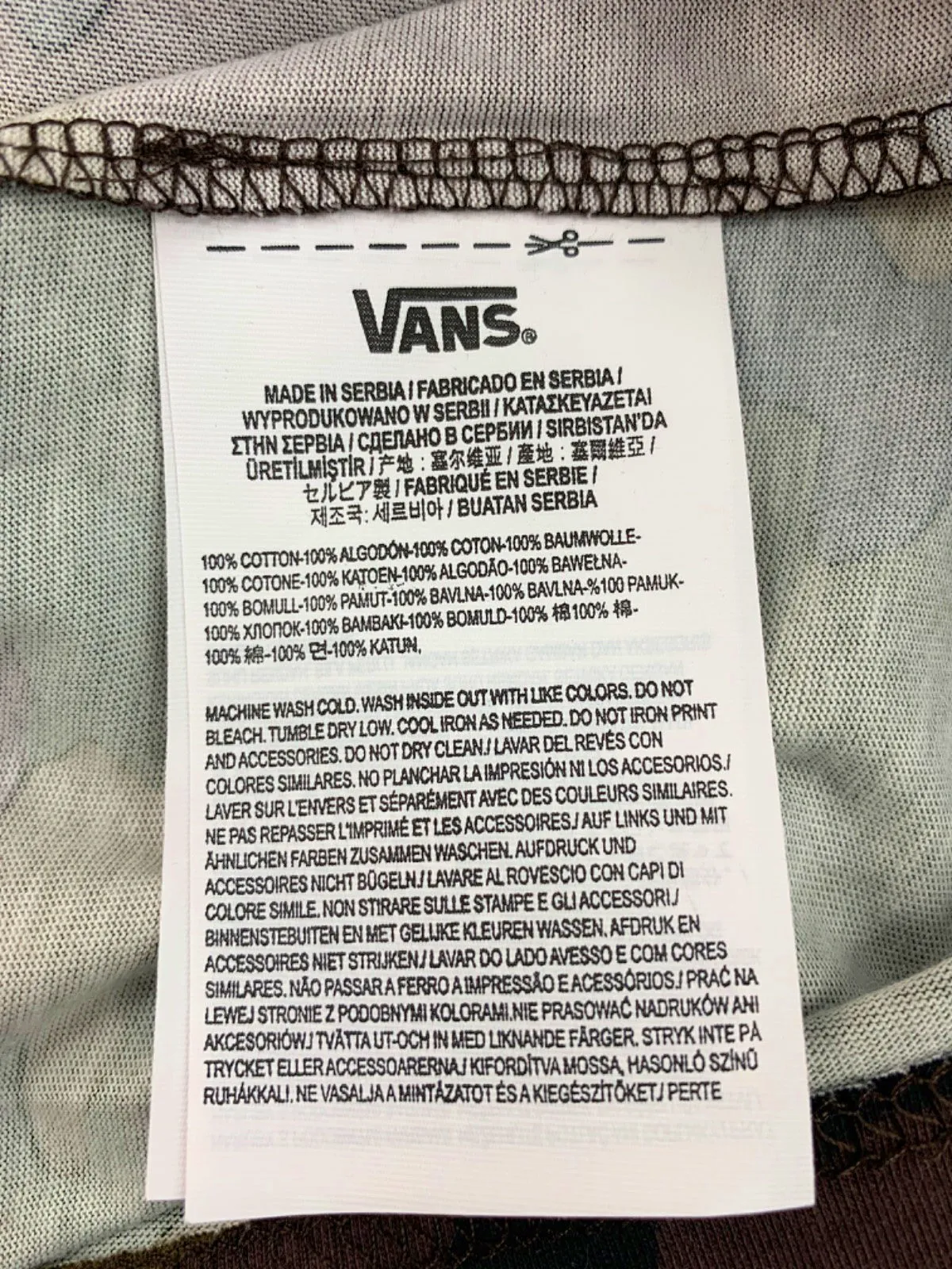 Vans Camouflage 'Off The Wall' Boys T-Shirt Medium