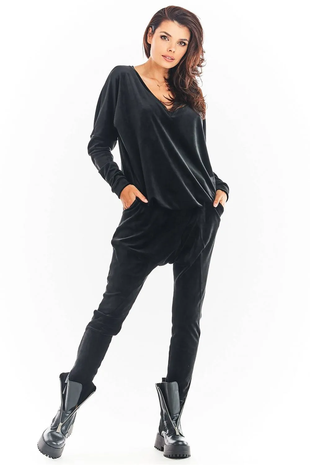 Velour Reduced Crotch Trousers
