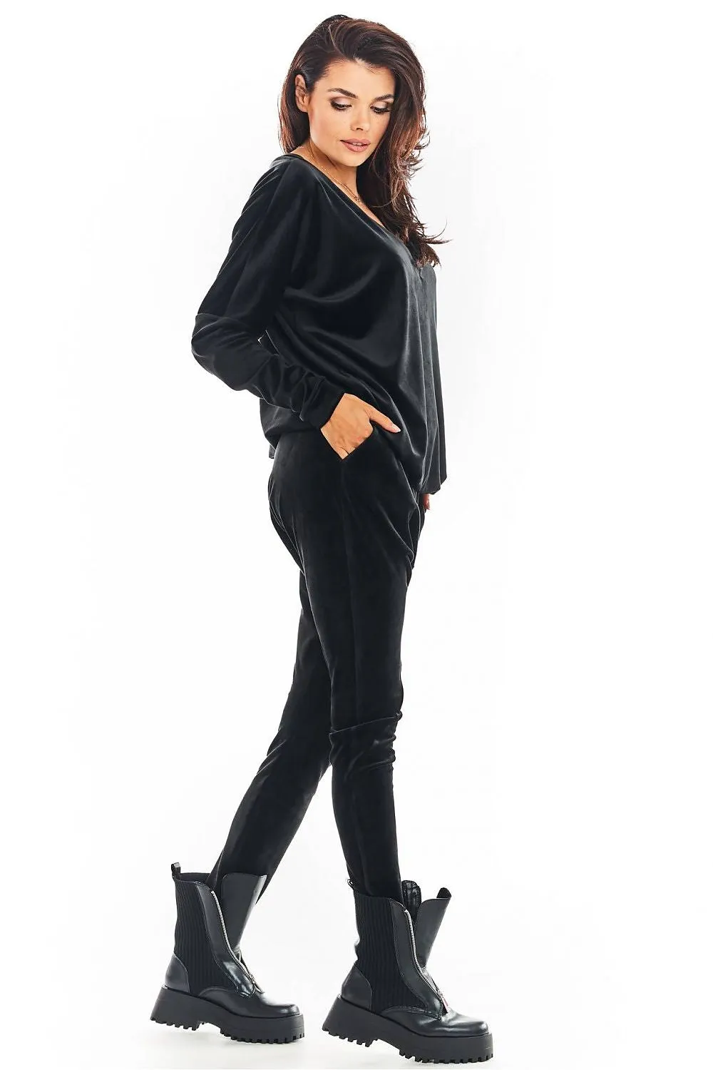 Velour Reduced Crotch Trousers