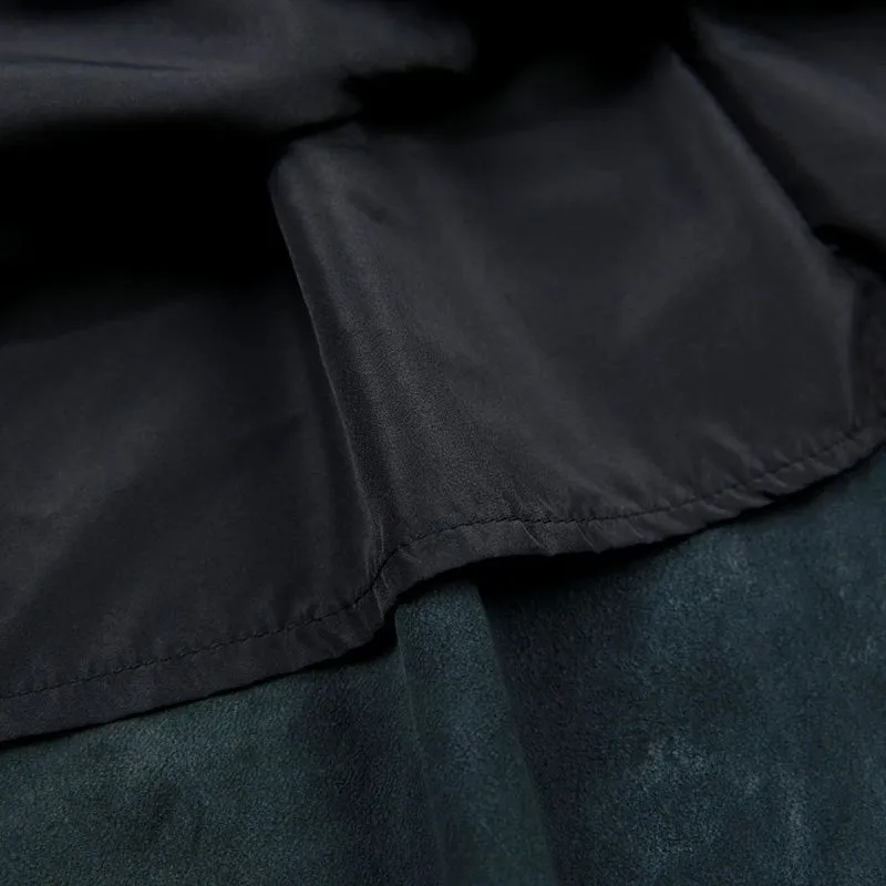 Women Leather Skirt Pleated Elastic Belt Simple High Waist Skirt Leather Sheepskin Dress 2022 Autumn Winter New TF4745