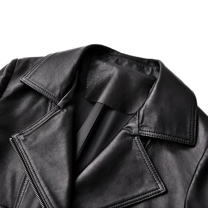 Women Spring Genuine Vegetable Tanned Leather Jackets Lady Retro Sheepskin Coats Female Vintage Jacket Autumn Clothes CL4018