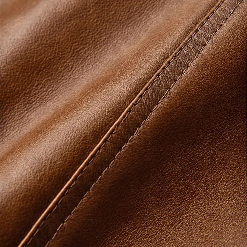 Women Spring Genuine Vegetable Tanned Leather Jackets Lady Retro Sheepskin Coats Female Vintage Jacket Autumn Clothes CL4018