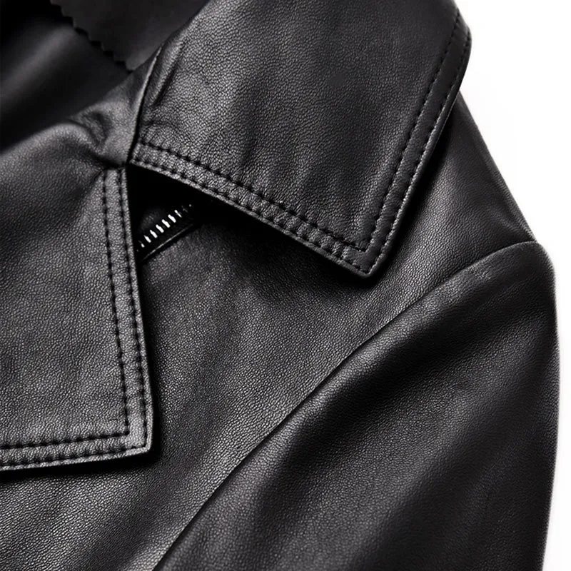 Women Spring Genuine Vegetable Tanned Leather Jackets Lady Retro Sheepskin Coats Female Vintage Jacket Autumn Clothes CL4018