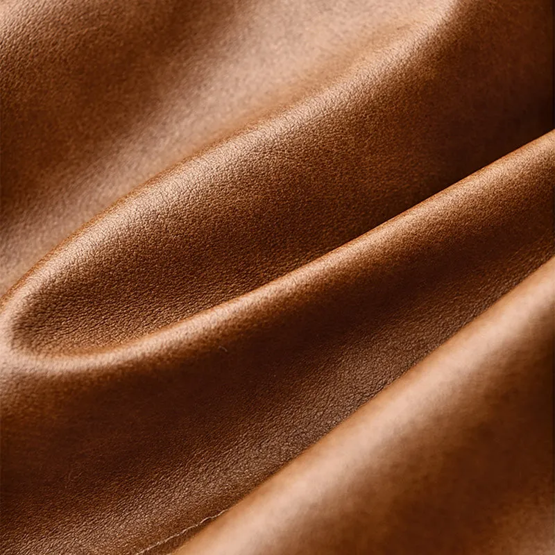 Women Spring Genuine Vegetable Tanned Leather Jackets Lady Retro Sheepskin Coats Female Vintage Jacket Autumn Clothes CL4018