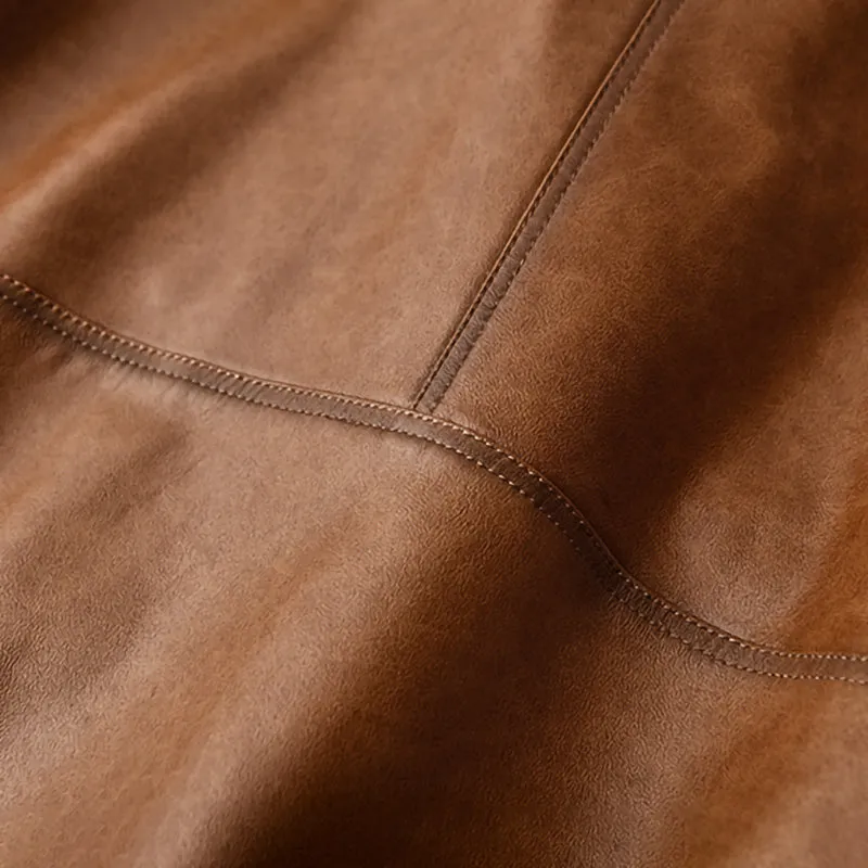 Women Spring Genuine Vegetable Tanned Leather Jackets Lady Retro Sheepskin Coats Female Vintage Jacket Autumn Clothes CL4018