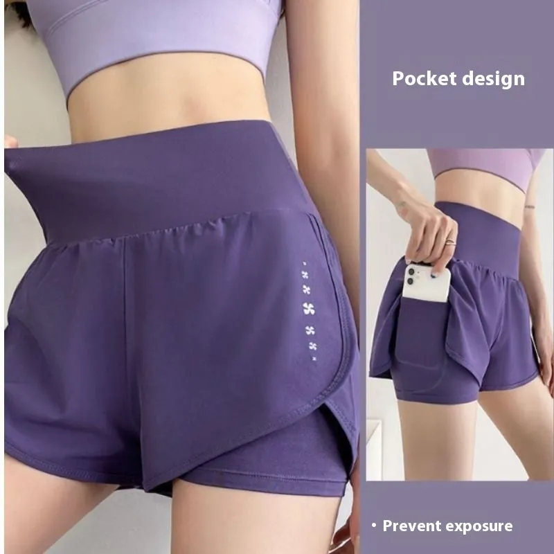 Women's Fitness Sports False Two-piece Suit Anti-exposure Shorts