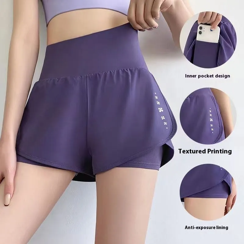 Women's Fitness Sports False Two-piece Suit Anti-exposure Shorts