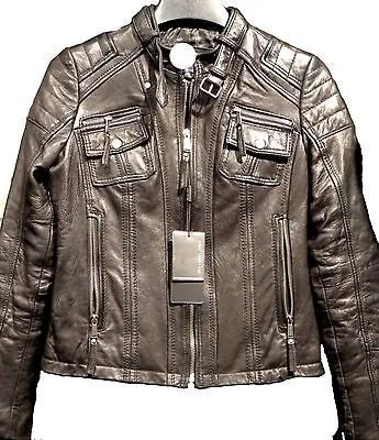 WOMEN'S RACER SHORT W/FOUR EXTERIOR POCKETS SEXY LOOK VERY SOFT REAL LEATHER NEW