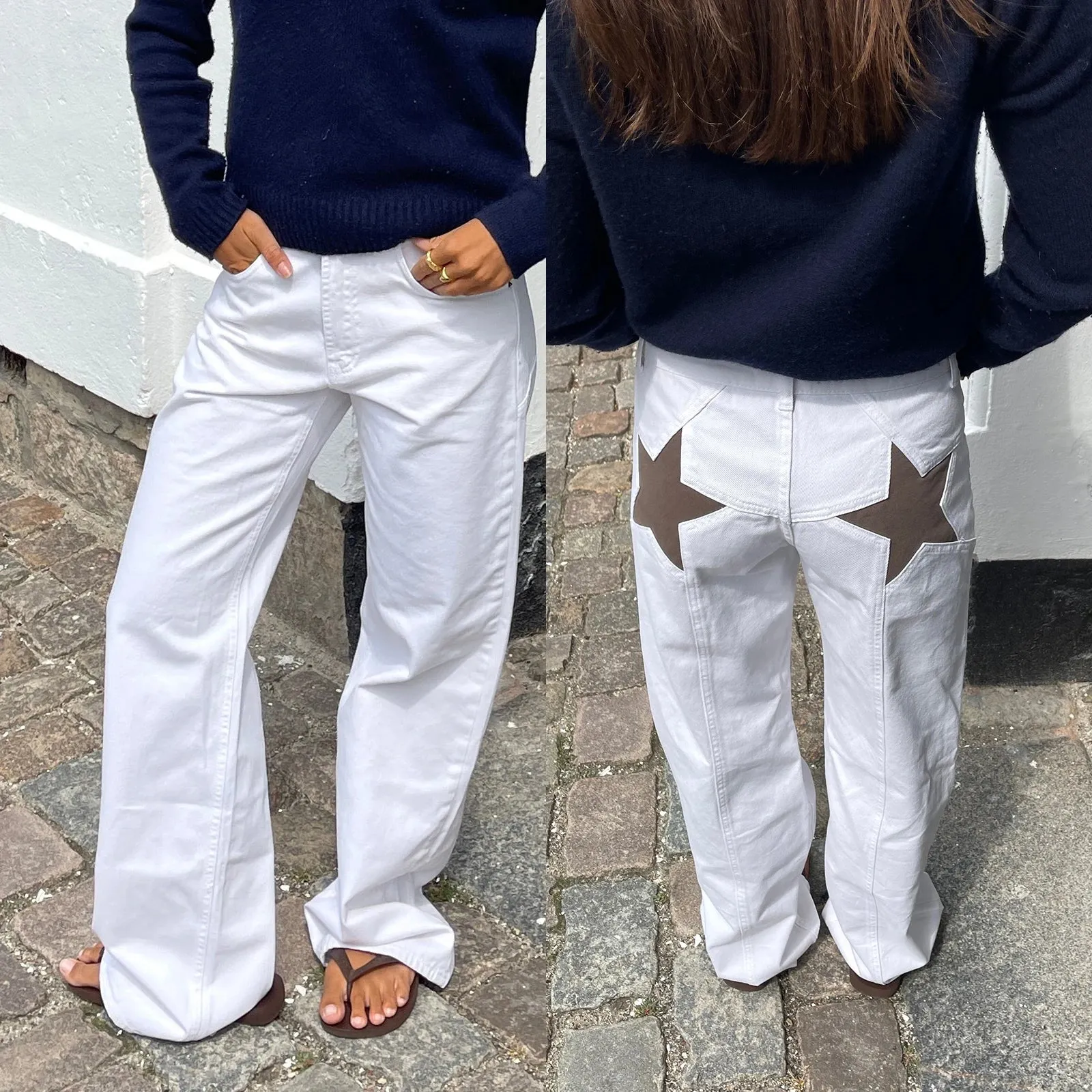 Y2K Star Print Vintage Denim – Loose Fit, Low-Waist Statement Jeans