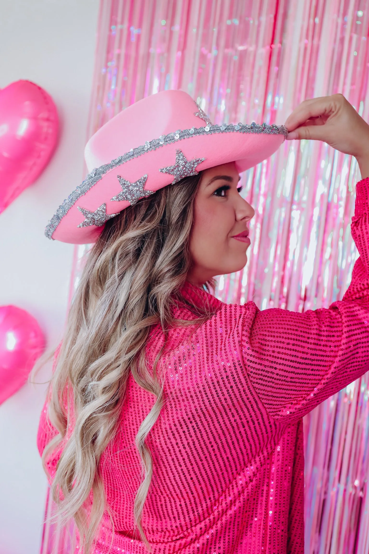 You're A Star Sequin Cowgirl Hat - Pink